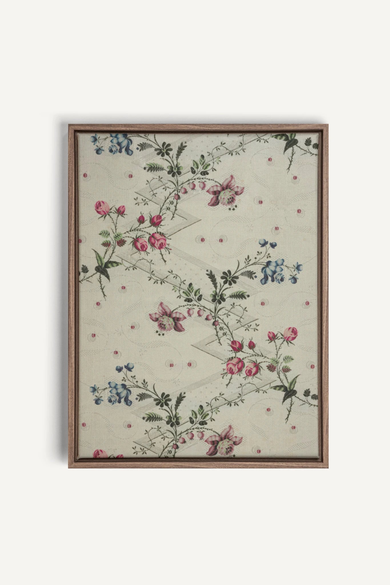 RUBAN DE ROSES, Work on stretched canvas, framed Oak Brown