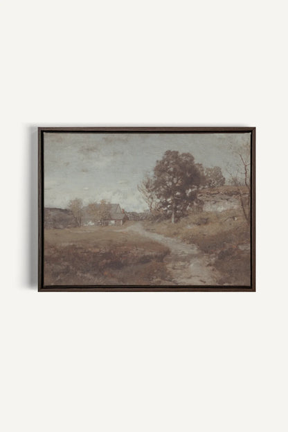 OLEKA CANVAS - RURAL LANDSCAPE, Oeuvre sur toile étirée, encadré Brun Noyer