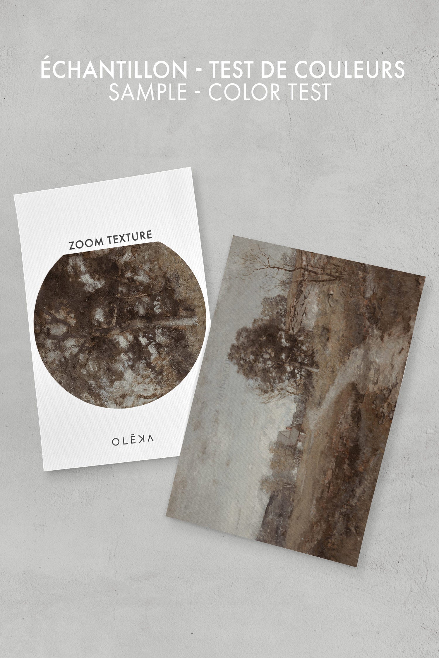 OLEKA CANVAS - RURAL LANDSCAPE, Oeuvre sur toile étirée, encadré Brun Chêne