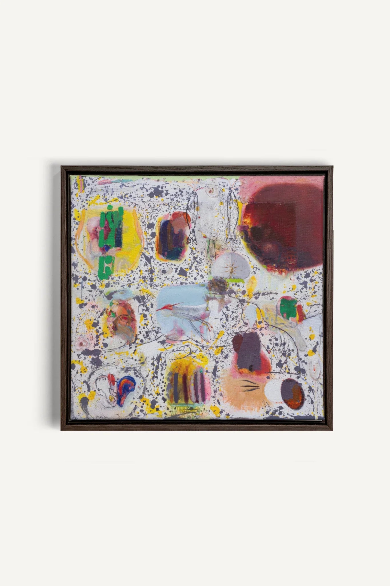 OLEKA CANVAS - RYTHME CHROMATIQUE, Oeuvre sur toile étirée, encadré Brun Noyer