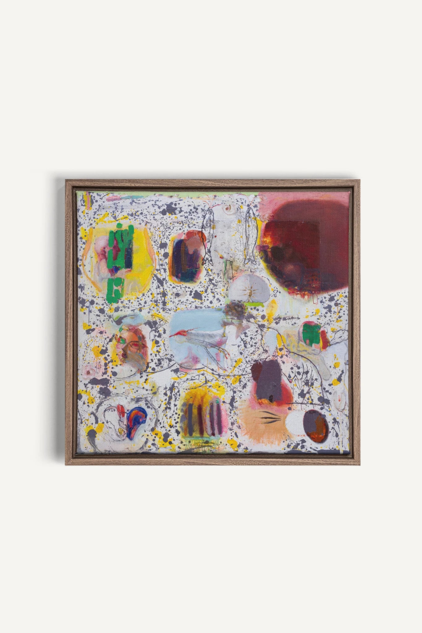 RYTHME CHROMATIQUE, Artwork on stretched canvas, framed in Brown Oak