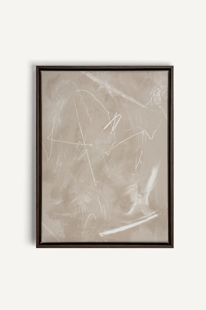 OLEKA CANVAS - SABLE ÉTOILÉ, Oeuvre sur toile étirée, encadré Brun Noyer