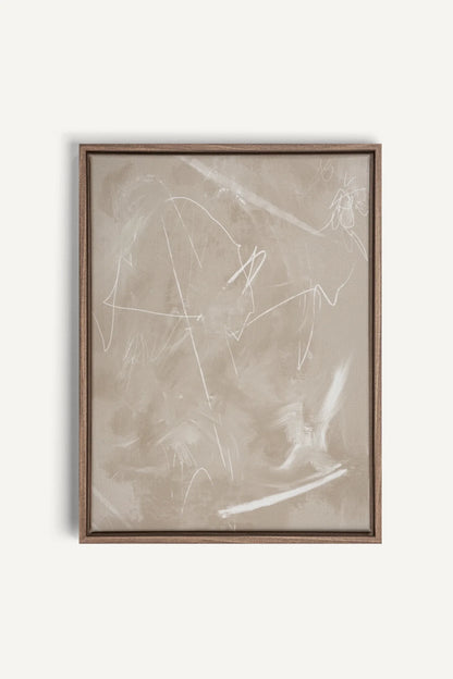 OLEKA CANVAS - SABLE ÉTOILÉ, Oeuvre sur toile étirée, encadré Brun Chêne