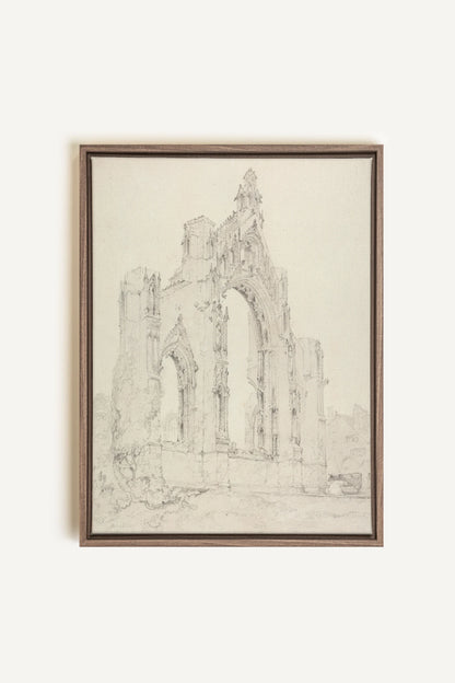 SACRED REMAINS, Artwork on stretched canvas, framed in Brown Oak