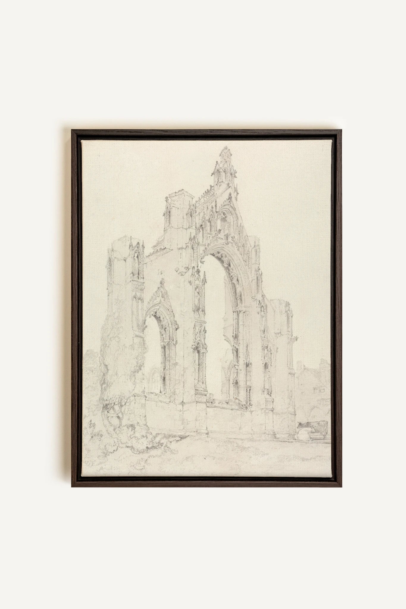 SACRED REMAINS, Artwork on stretched canvas, framed in Walnut Brown