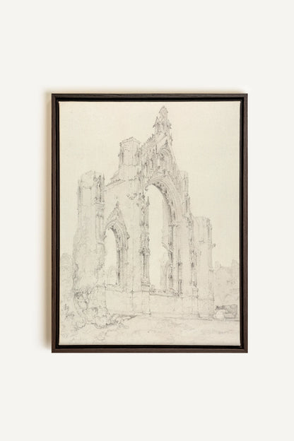 SACRED REMAINS, Artwork on stretched canvas, framed in Walnut Brown