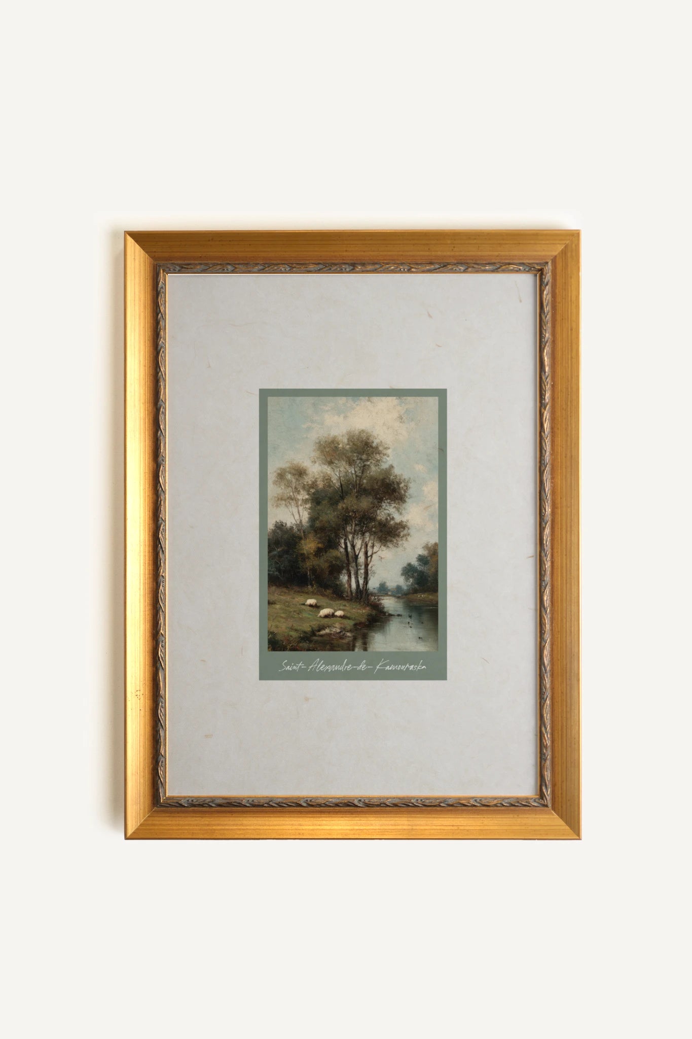 SAINT-ALEXANDRE-DE-KAMOURASKA, Artwork on rigid canvas, framed in Vintage Gold