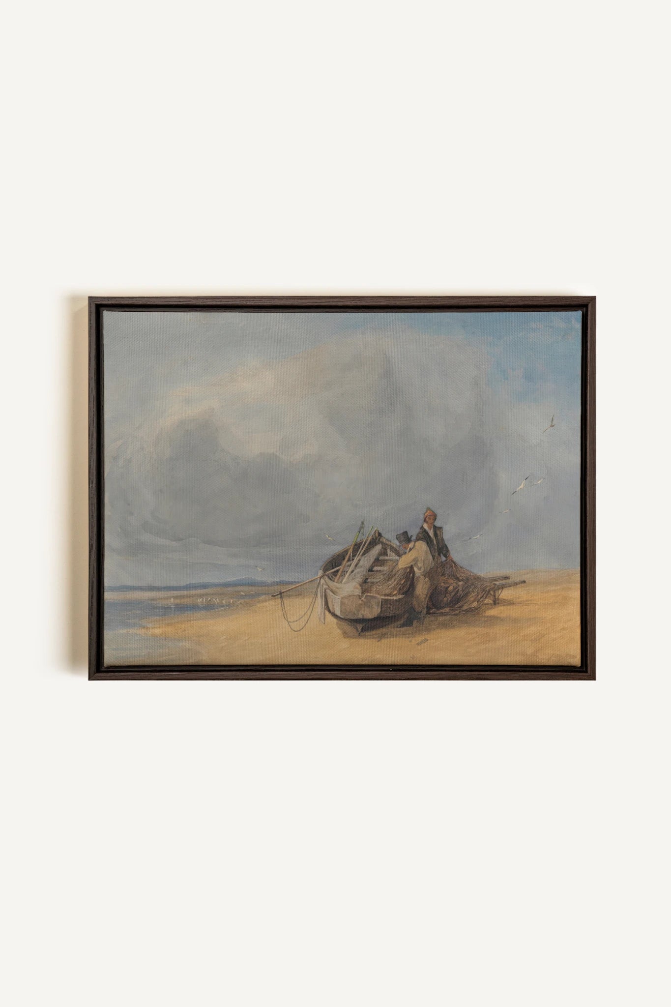 SALT AND SKY, Artwork on stretched canvas, framed in Walnut Brown