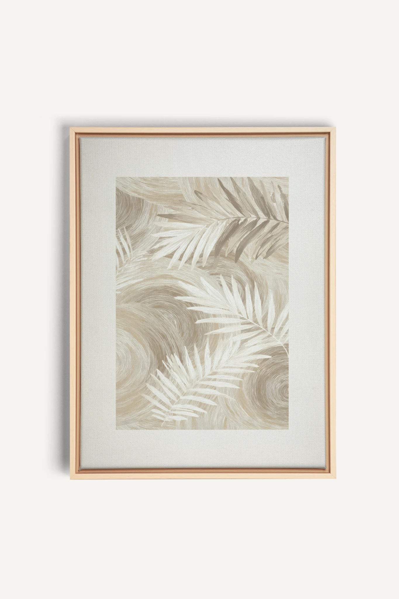 SAND PALM, Oeuvre sur toile étirée, encadré Naturel Clair