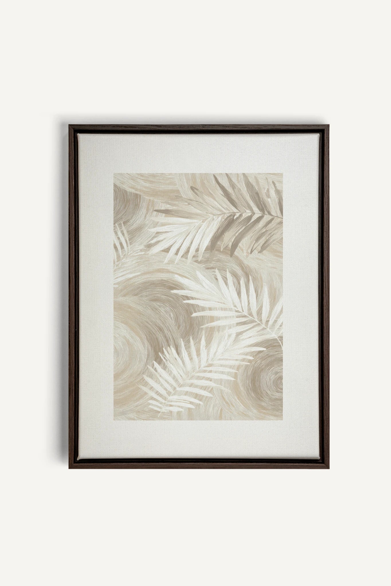 SAND PALM, Oeuvre sur toile étirée, encadré Brun Noyer