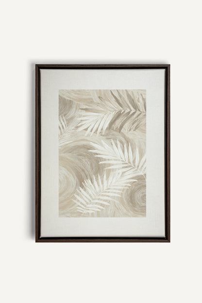 SAND PALM, Oeuvre sur toile étirée, encadré Brun Noyer