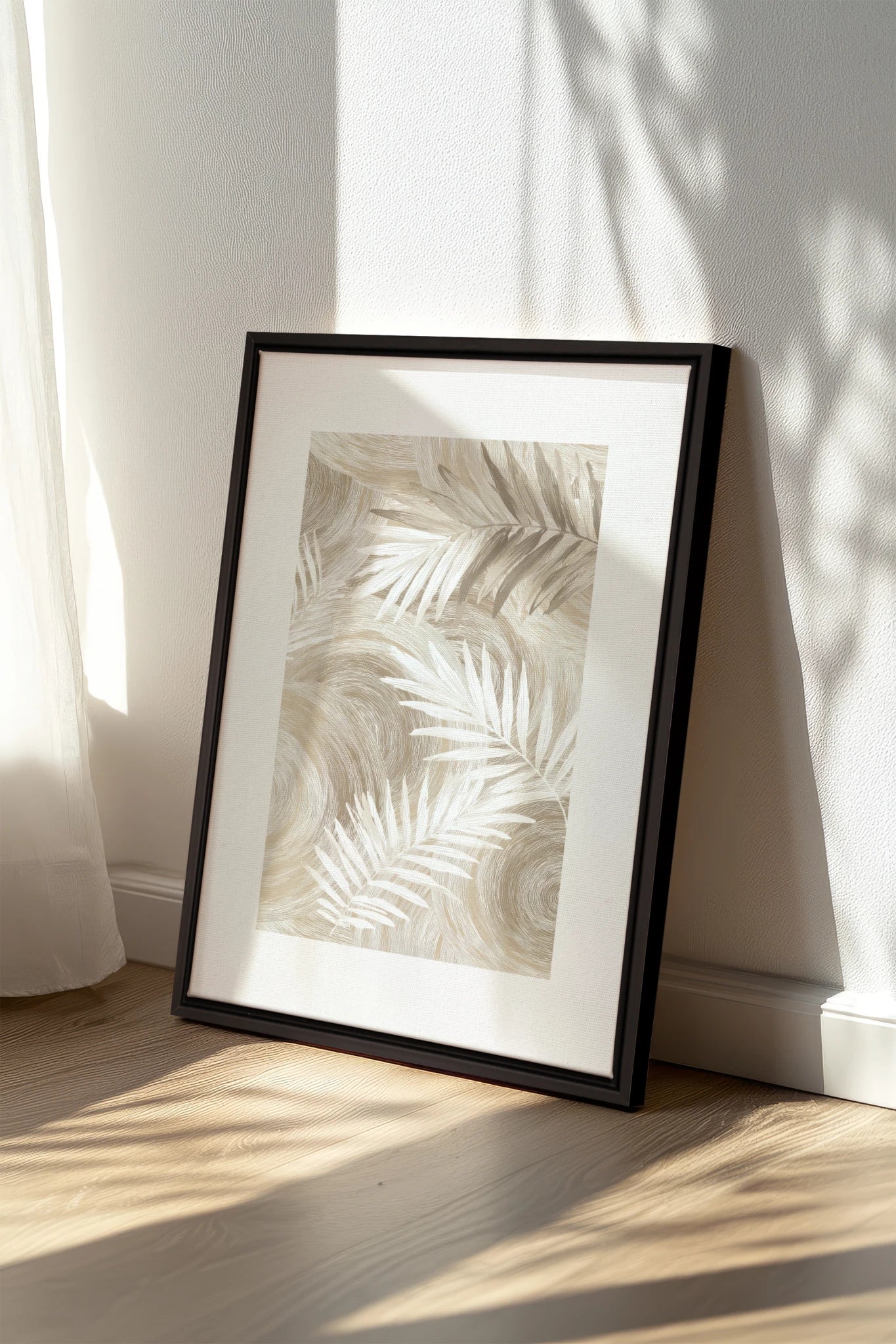 SAND PALM, Oeuvre sur toile étirée, encadré Noir