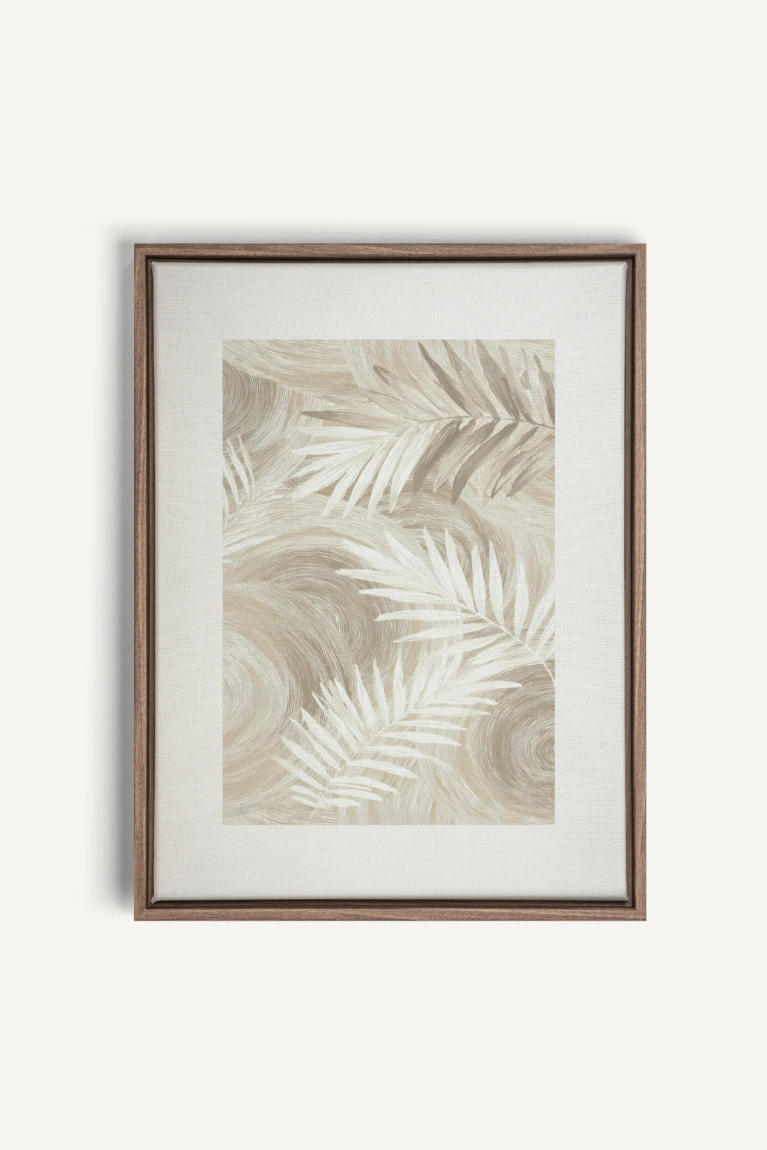 SAND PALM, Oeuvre sur toile étirée, encadré Brun Chêne