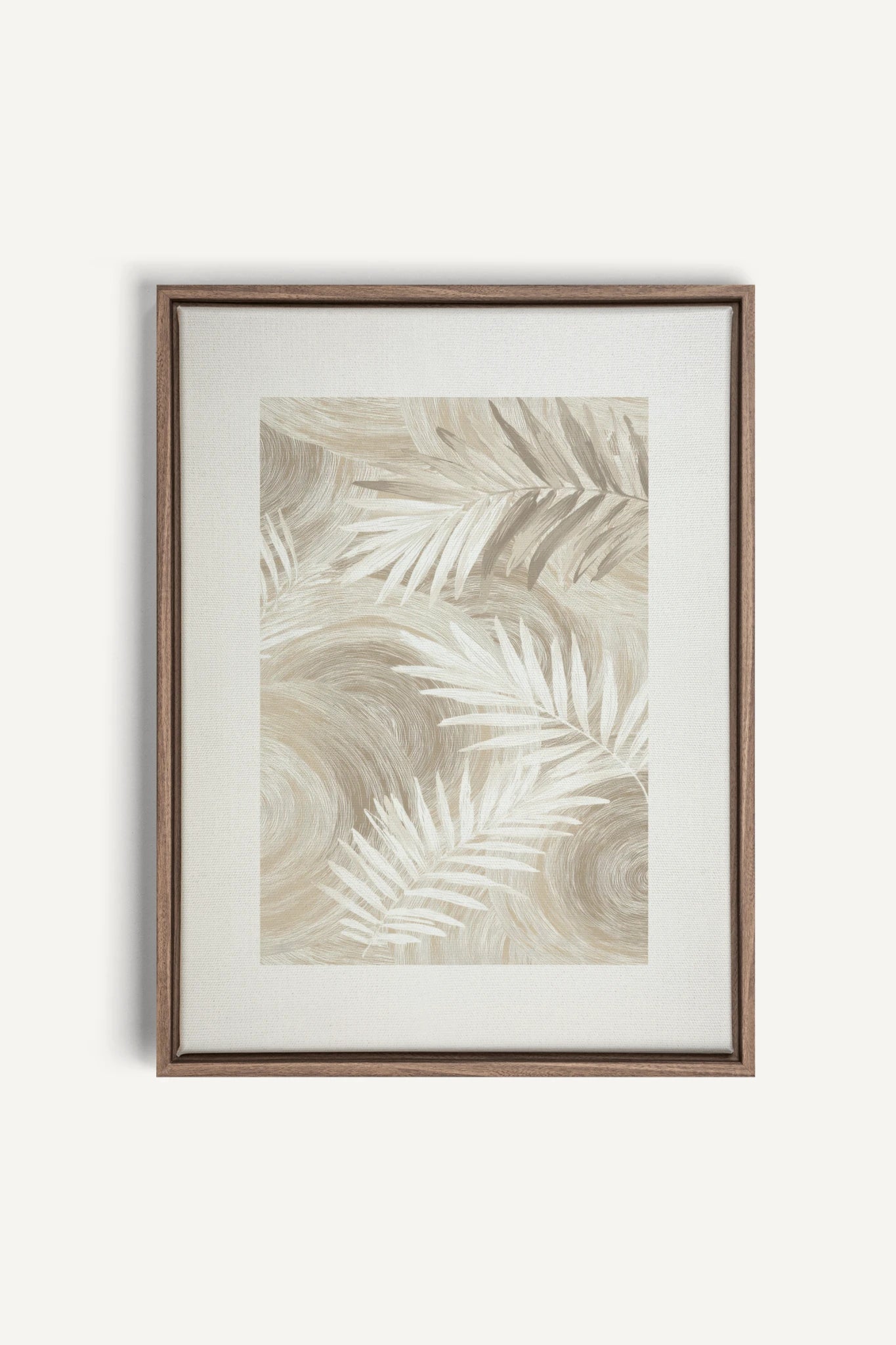 SAND PALM, Oeuvre sur toile étirée, encadré Brun Chêne
