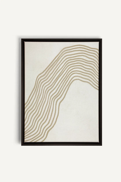 OLEKA CANVAS - SANDLINES, Oeuvre sur toile étirée, encadré Noir