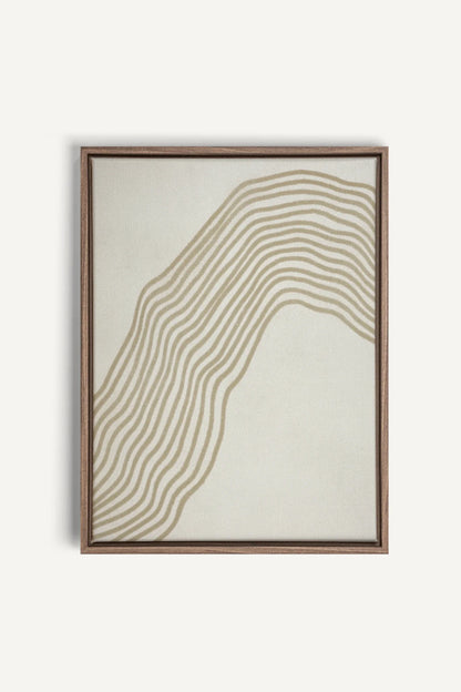 OLEKA CANVAS - SANDLINES, Oeuvre sur toile étirée, encadré Brun Chêne