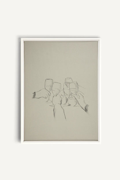 OLEKA CANVAS - SANTÉ!, Oeuvre sur toile étirée, encadré Blanc