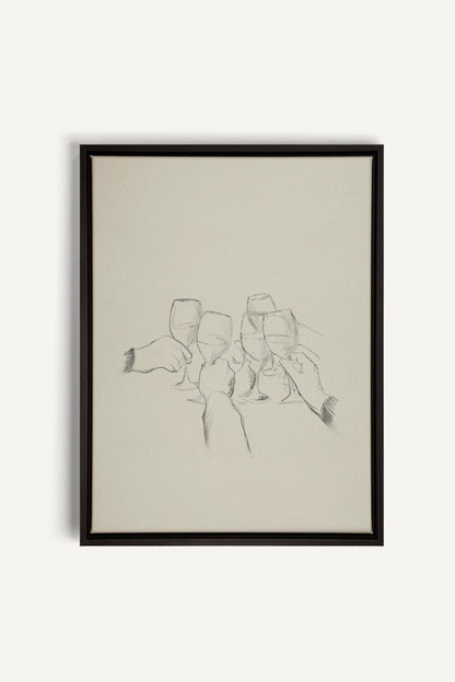 OLEKA CANVAS - SANTÉ!, Oeuvre sur toile étirée, encadré Noir