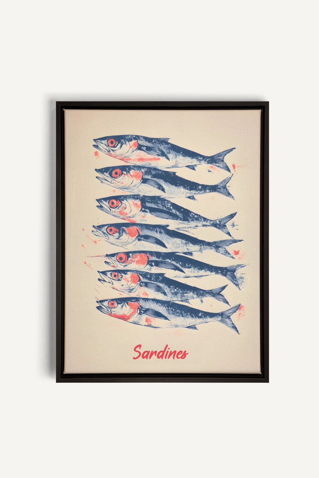OLEKA CANVAS - SARDINES, Oeuvre sur toile étirée, encadré Noir