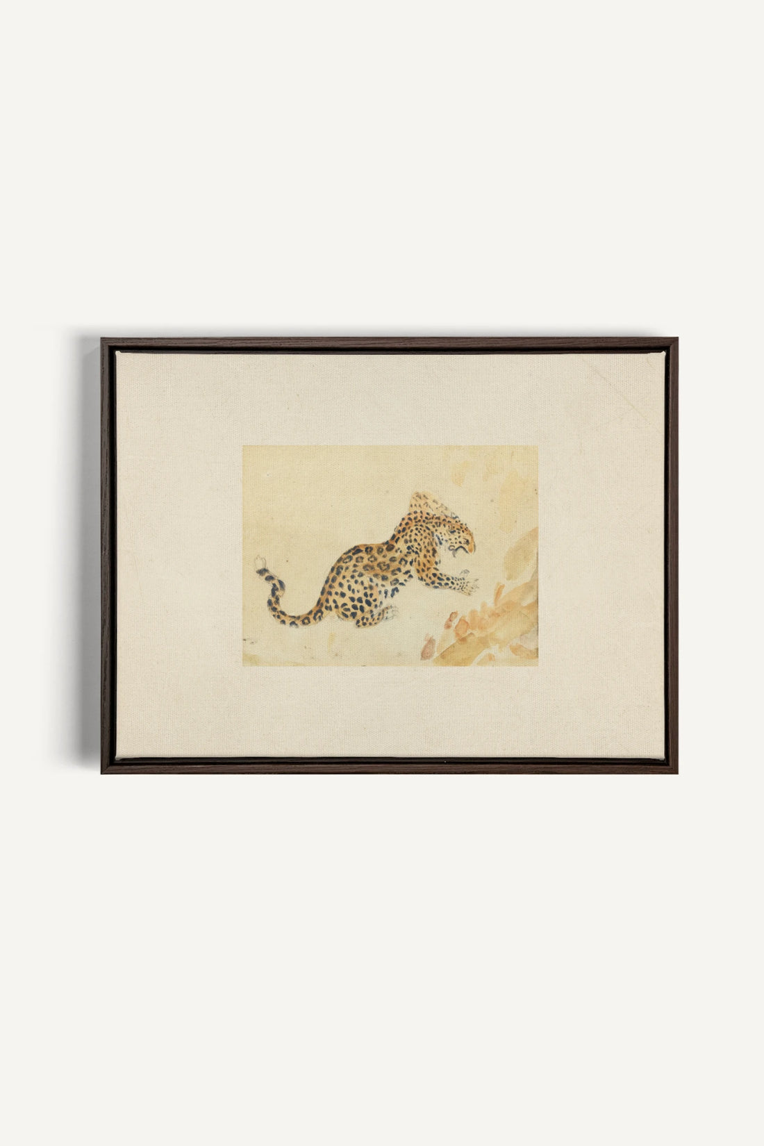 SAVANNA FLECKS, Oeuvre sur toile étirée, encadré Brun Noyer