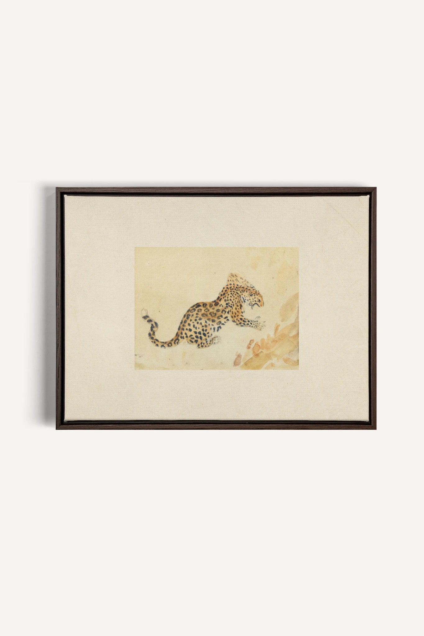 SAVANNA FLECKS, Oeuvre sur toile étirée, encadré Brun Noyer