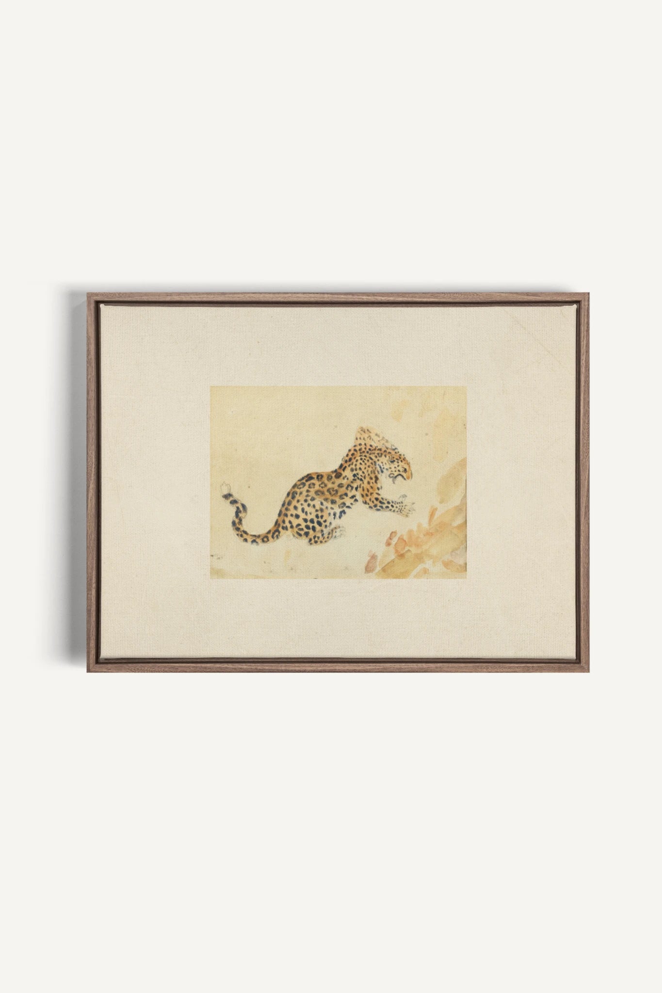 SAVANNA FLECKS, Work on stretched canvas, framed Oak Brown