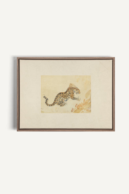 SAVANNA FLECKS, Work on stretched canvas, framed Oak Brown