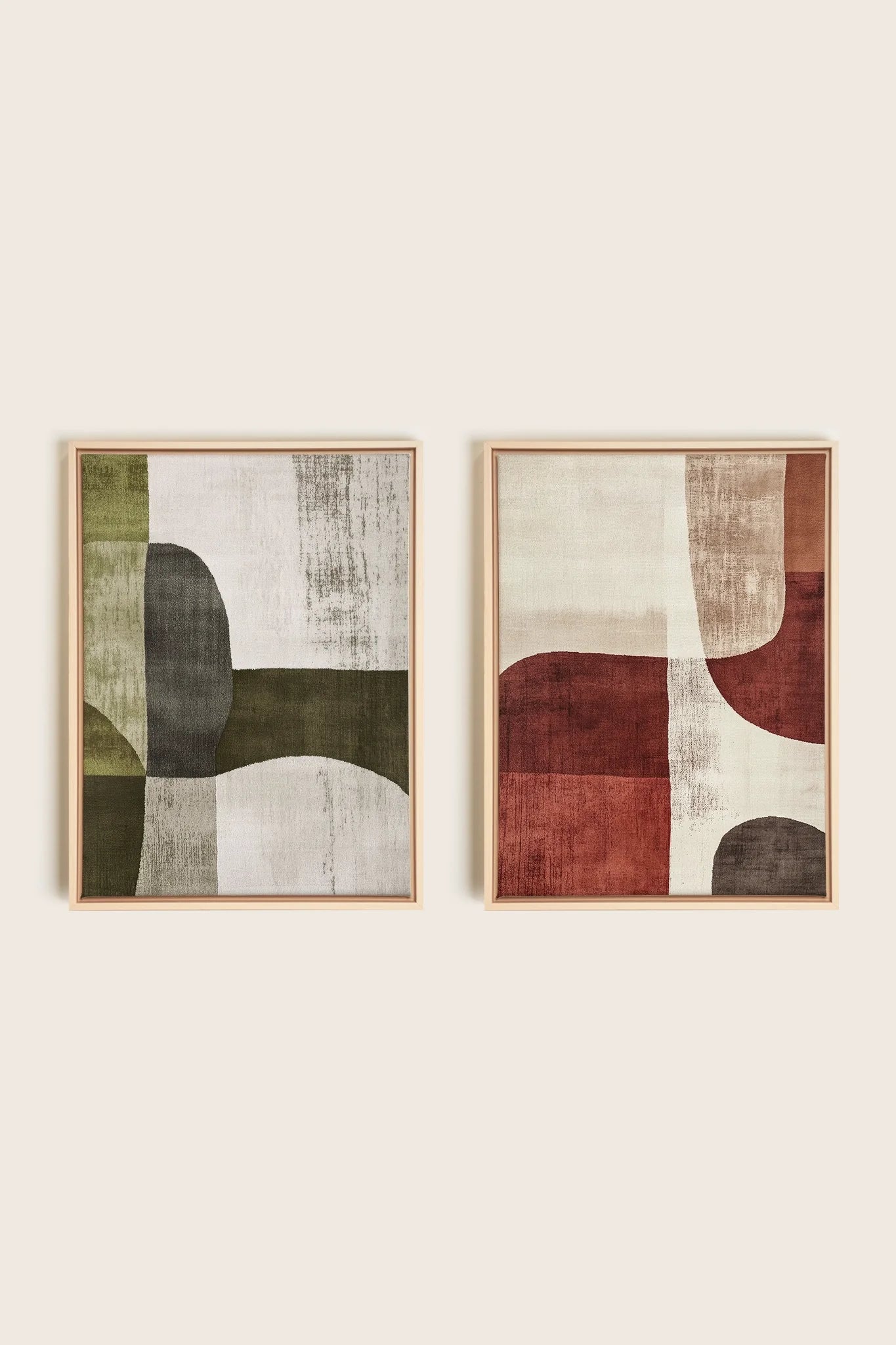 OLEKA CANVAS - SEASONAL BALANCE, 2 Oeuvres sur toile étirée, encadré Naturel Clair