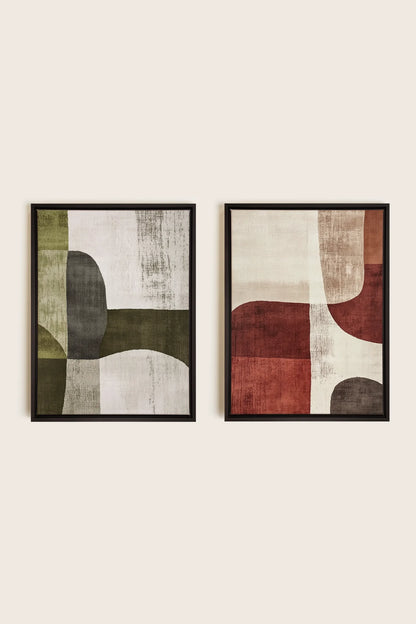 OLEKA CANVAS - SEASONAL BALANCE, 2 Oeuvres sur toile étirée, encadré Noir