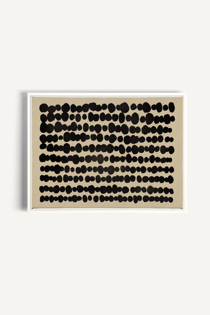 OLEKA CANVAS - SHADOW SCRIPT, Oeuvre sur toile étirée, encadré Blanc