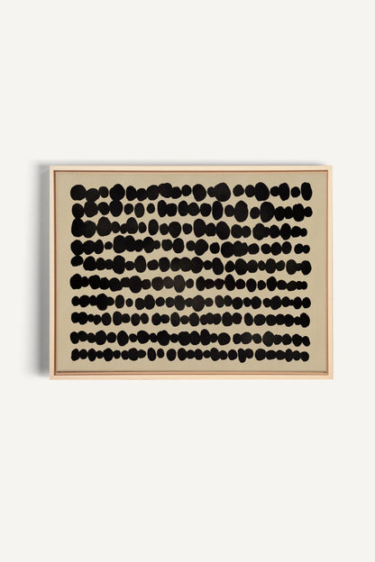 OLEKA CANVAS - SHADOW SCRIPT, Oeuvre sur toile étirée, encadré Naturel Clair