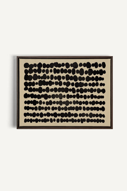 OLEKA CANVAS - SHADOW SCRIPT, Oeuvre sur toile étirée, encadré Brun Noyer