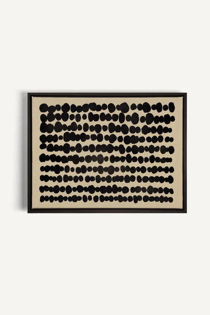 OLEKA CANVAS - SHADOW SCRIPT, Oeuvre sur toile étirée, encadré Noir