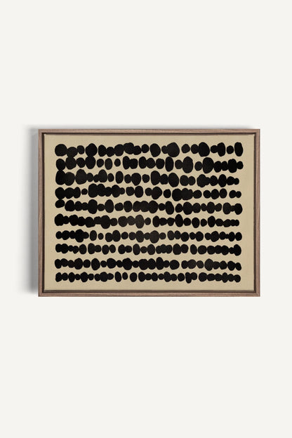 OLEKA CANVAS - SHADOW SCRIPT, Oeuvre sur toile étirée, encadré Brun Chêne