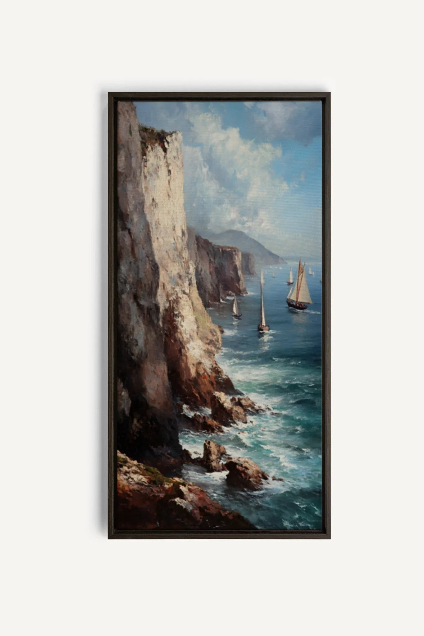 OLEKA CANVAS - SHORES OF INFINITY, Oeuvre sur toile étirée, encadré Brun Noyer