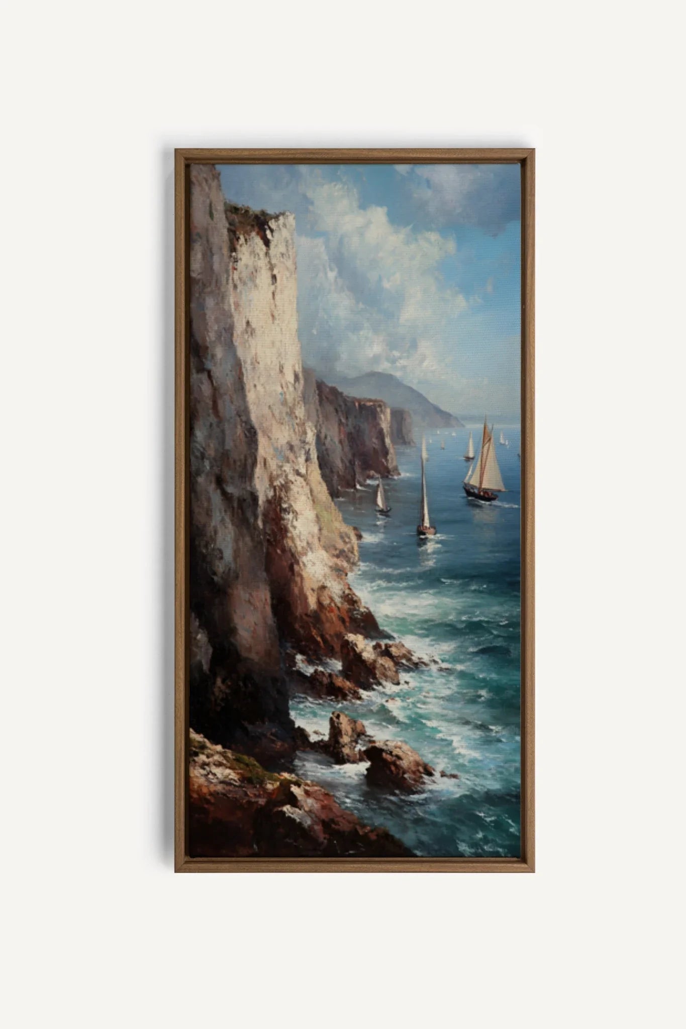 OLEKA CANVAS - SHORES OF INFINITY, Oeuvre sur toile étirée, encadré Brun Chêne