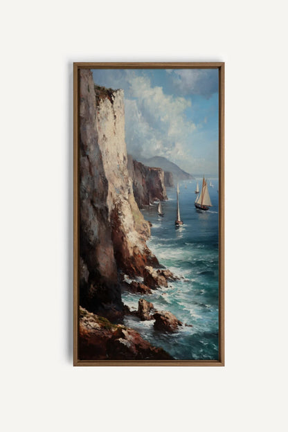 OLEKA CANVAS - SHORES OF INFINITY, Oeuvre sur toile étirée, encadré Brun Chêne