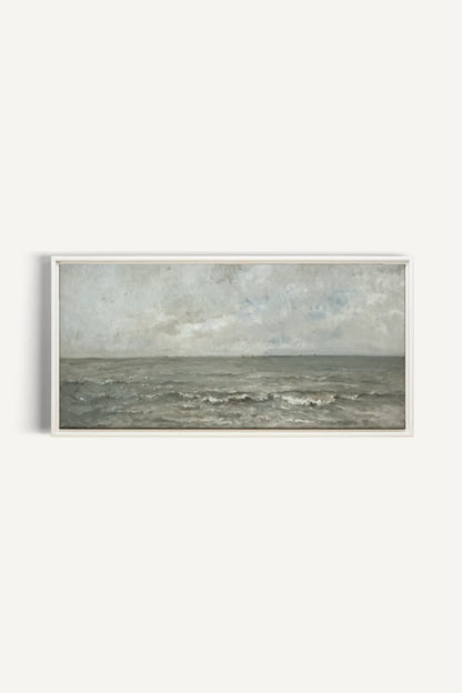OLEKA CANVAS - SIGNATURE SEASCAPE, Oeuvre sur toile étirée, encadré Blanc