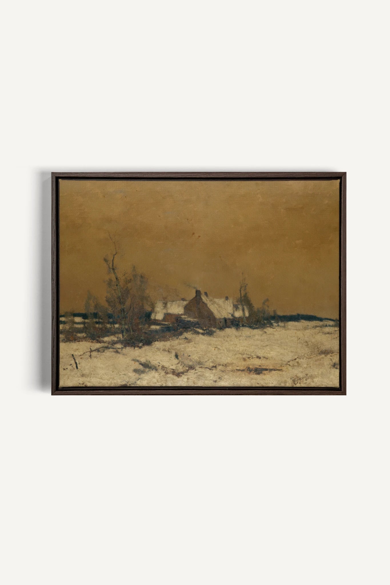 SILENT HOUSE, Oeuvre sur toile étirée, encadré Brun Noyer