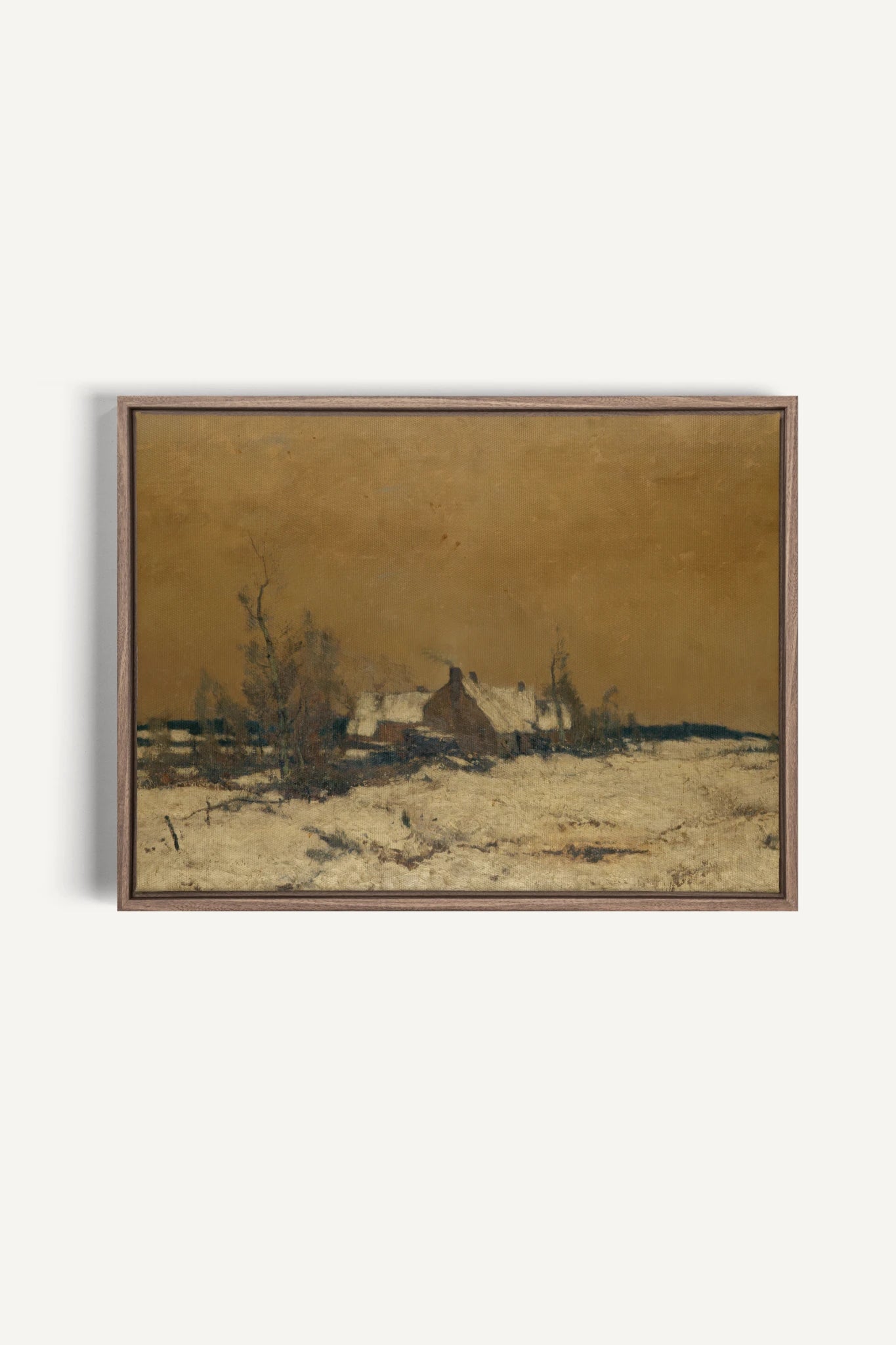 SILENT HOUSE, Oeuvre sur toile étirée, encadré Brun Chêne