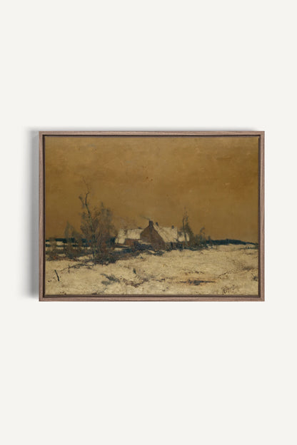 SILENT HOUSE, Oeuvre sur toile étirée, encadré Brun Chêne