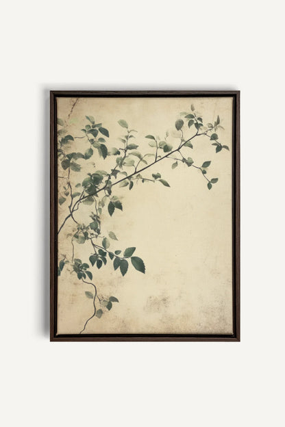 OLEKA CANVAS - SILENT VINES, Oeuvre sur toile étirée, encadré Brun Noyer