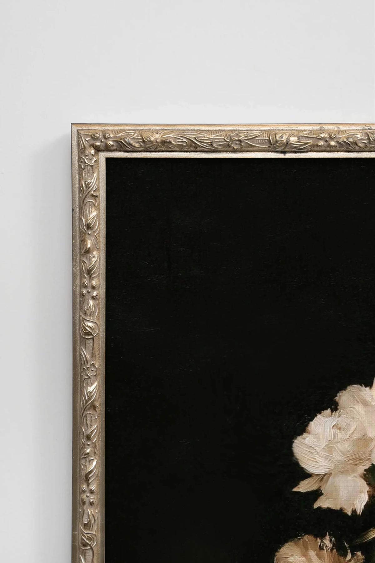 Silver Bouquet, Oeuvre sur toile rigide, encadré Vintage Argent