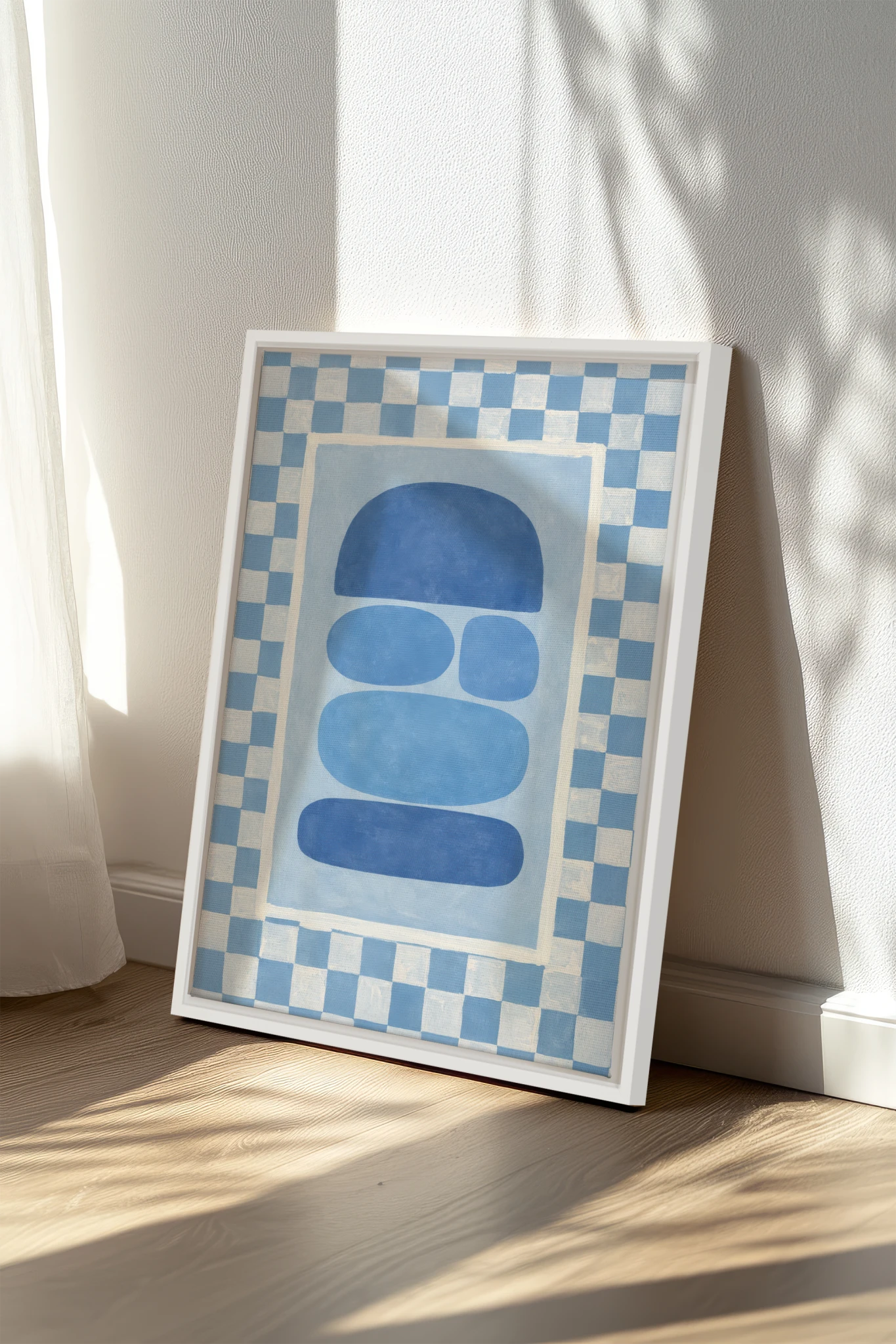 SKYBOARD, Work on stretched canvas, framed White