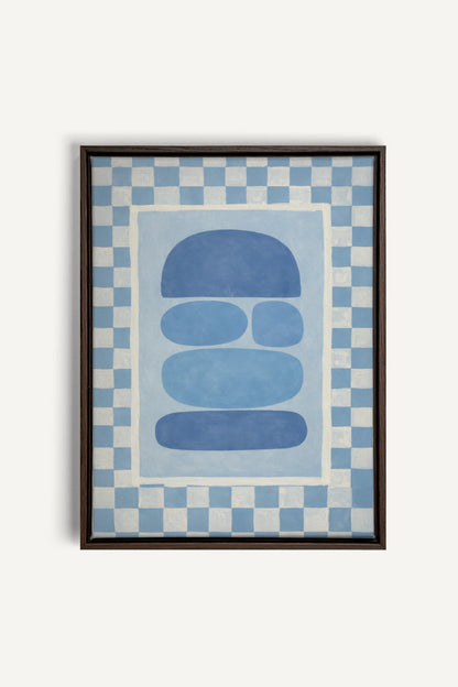 SKYBOARD, Work on stretched canvas, framed Walnut Brown