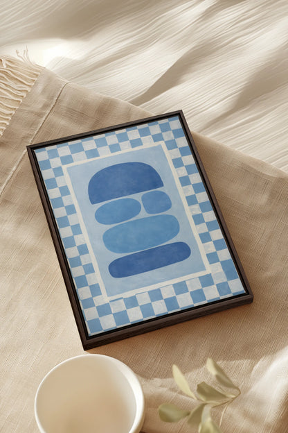 SKYBOARD, Work on stretched canvas, framed Walnut Brown