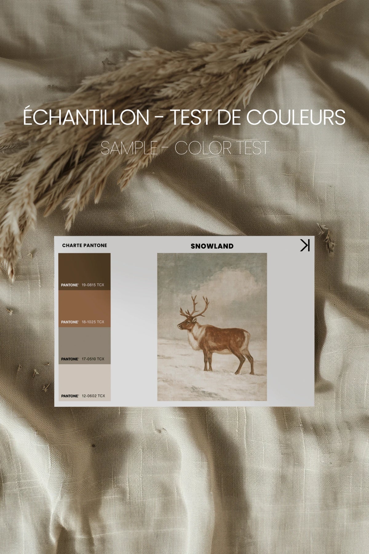 SNOWLAND, Oeuvre sur toile rigide, encadré Vintage Bronze