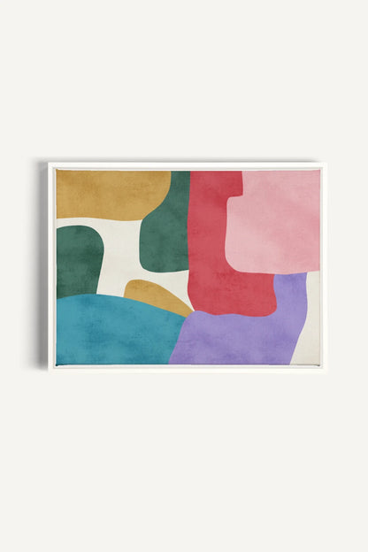 OLEKA CANVAS - SOFT MOSAIC, Oeuvre sur toile étirée, encadré Blanc