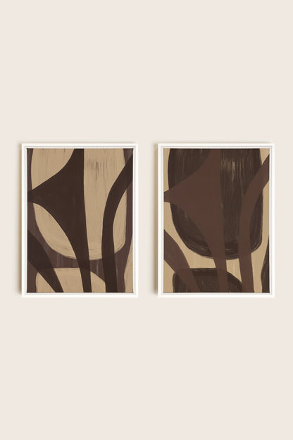 SOFT PATHWAYS DUO, Oeuvre sur toile étirée, encadré Blanc