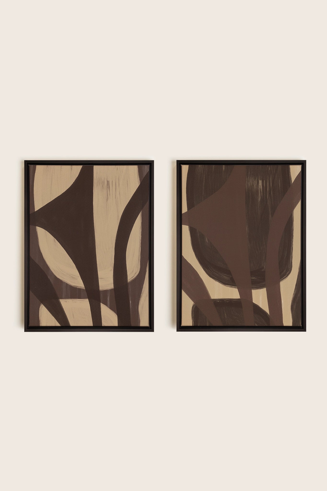 SOFT PATHWAYS DUO, Oeuvre sur toile étirée, encadré Noir